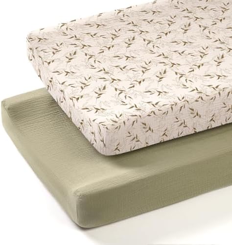 lulumoon Muslin Changing Pad Cover: 32x16 Fit Standard Rectangle Pad by Lulumoon