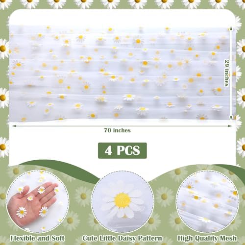 4 Pcs Daisy Table Runner 29x70 Inch - Image 2
