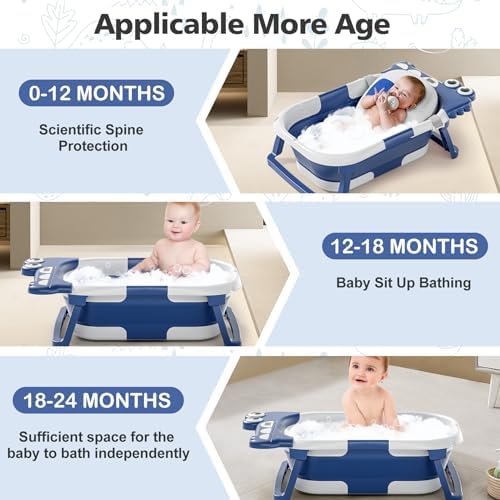 Collapsible Baby Bathtub for Newborn, Foldable Baby Bath Tub - Image 2
