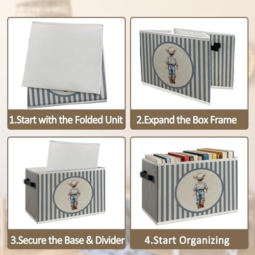 Western Cowboy Boy Nursery Foldable Storage Bins Box - Image 5