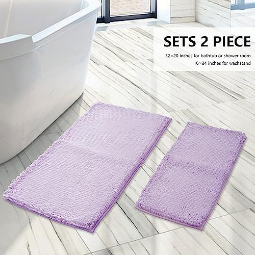 BOANKODU Bathroom Rugs Sets 2 Piece, Extra Soft Chenille Bath Mat Absorbent - Image 3