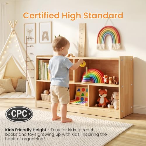 Sosola Large 5-Cube Kids Bookshelf and Toy Storage Organizer - Image 4