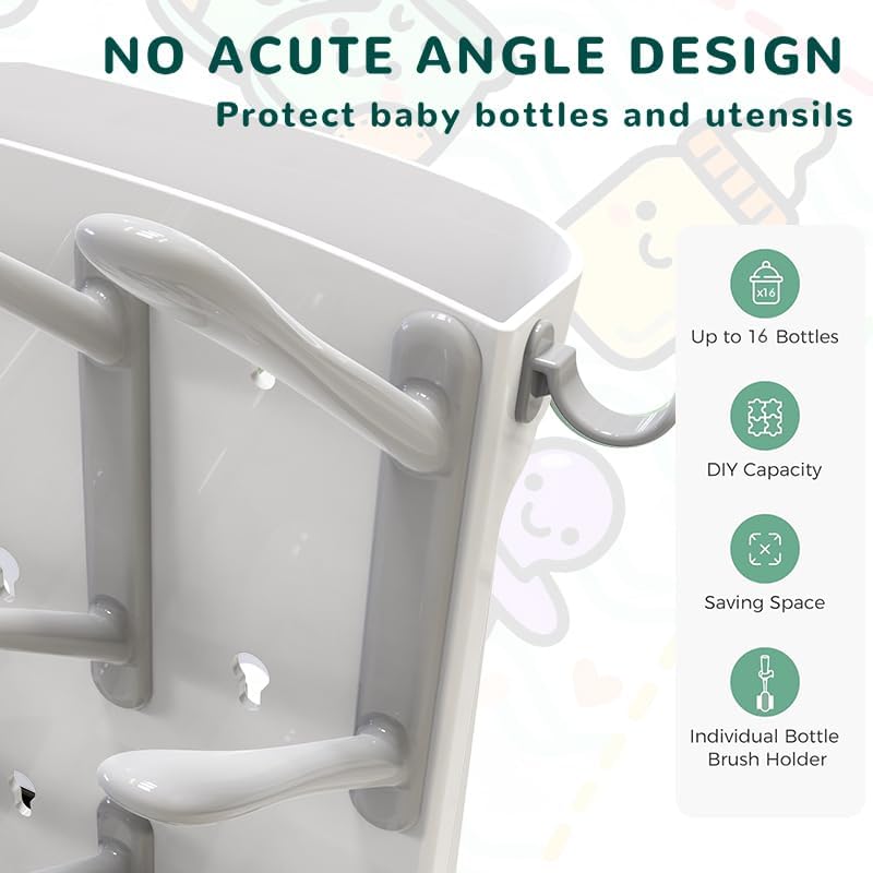 Baby Bottle Drying Rack, Vertical Space Saving Bottle Dryer - Image 2