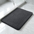 Polyester Bathroom Rug 17"x24" Dark Gray, Non-Slip Soft Bath Mat by Kildoss