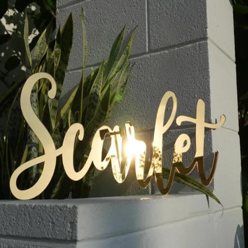 Personalized Gold Acrylic Mirror Name Sign - Image 4