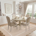 Garvee Scalloped Bow Rug for Living Room Washable Solid Camel 5x7 Area Rugs - Image 6