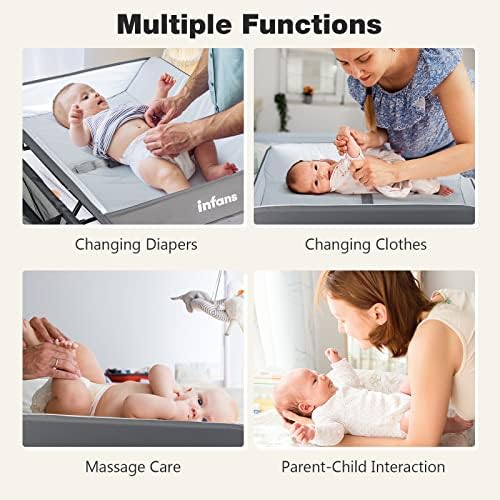 INFANS Baby Changing Table, Folding Diaper Station Portable Nursery Organizer - Image 5