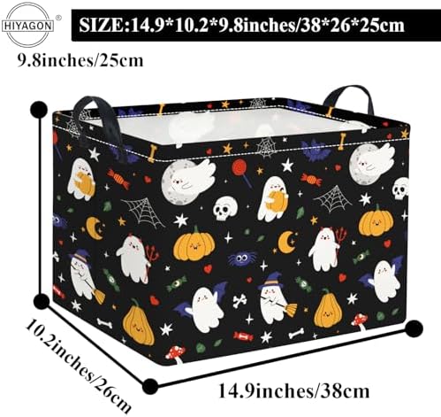Rectangular Halloween Basket for Boys and Girls Kids Trick or Treat Pumpkin - Image 2