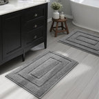 GRANNY SAYS Grey Bathroom Rugs Set 2 Piece, Non Slip Microfiber Bath Mats by GRANNYSAYS