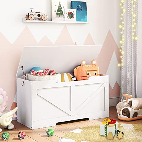 HOOBRO Storage Bench, 39.4” Retro Wooden Storage Chest - Image 2