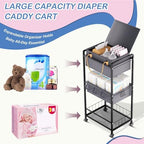 2IN1 Baby Diaper Caddy Organizer-3 Tier Rolling Storage Cart - Image 5