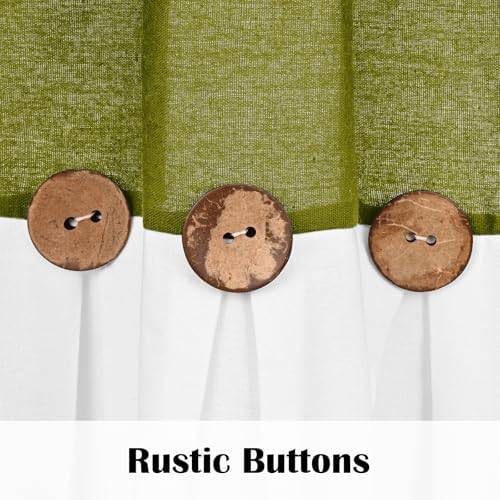 FRAMICS Farmhosue Kitchen Curtains 36 Inch Length, Rustic Cotton Linen Tier - Image 4