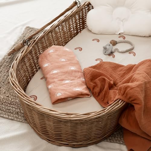 Gllquen Baby Muslin Bassinet Sheets 3pk, Soft Cotton Baby Sheet 33x17 - Image 2