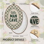 Fewgb Little Man Cave Boys Nursery Oval Wall Art Decor Framed Sign, Baby Boys - Image 7