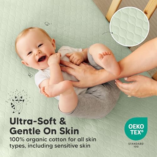 2pk Waterproof Crib Mattress Protector Cover Fitted 52x28 - Image 5