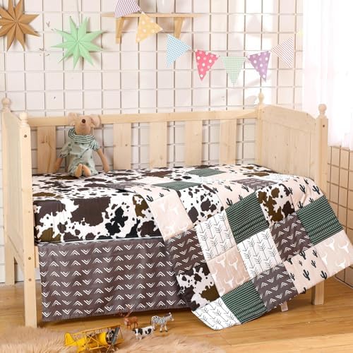 Hahafelt 3 Piece Patchwork Western Cowboy Crib Bedding Set - Image 4