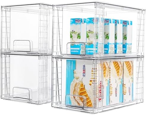 Vtopmart 4 Pack Stackable Clear Pantry Storage Drawers by Vtopmart