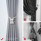 NICEEC 2 Pack Wooden Polyhedron Magnetic Curtain Tiebacks Boho Home Decor Drape - Image 2