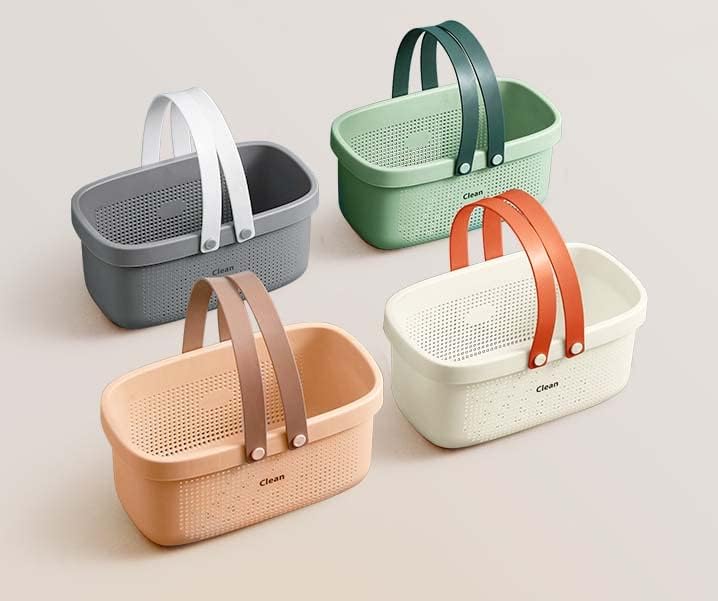 Shower Caddy Basket With Draining Holes, Portable Thickened Plastic Organizer - Image 4
