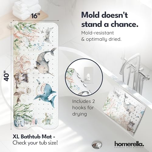 homerella Bathtub Mat Non Slip Kids 40x16 Baby Bath Mat Non Slip Anti Mold - Image 3