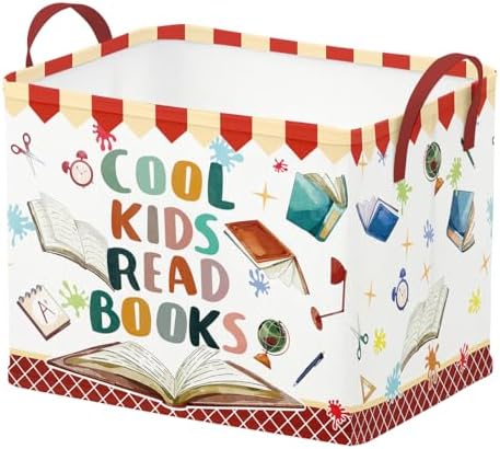 Runtoo Cool Kids Read Books Storage Bins Inspirational Quotes Book Basket Toys by Runtoo