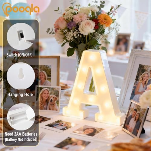Pooqla LED Marquee Letter Lights Sign, Light Up Alphabet Letter - Image 2