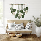 MSFENG Wall Hanging Decor Leaves Tapestry Boho Wall Decor Woven Feather - Image 7
