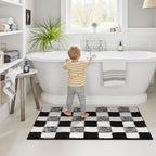 GRANNY SAYS Checkered Black Bathroom Rug, Cute Bath Mat - Image 7
