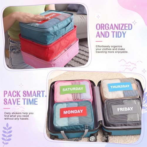 Woanger 14 Pcs Packing Cubes for Travel Days of Week Packing Cubes - Image 5