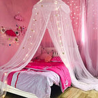 Bed Canopy with Lights for Girls, Extra Large Dome Mosquito Net Reading Nook - Image 3