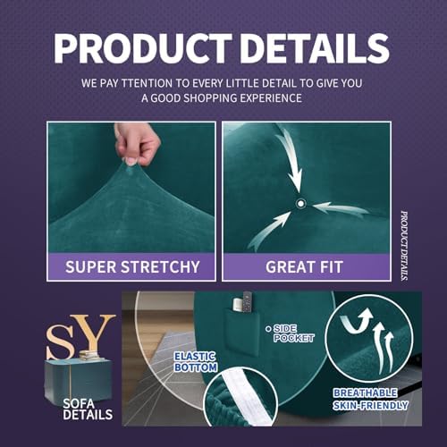ZNSAYOTX Stretch Velvet Recliner Cover 4-Pieces, Thick Soft Recliner Chair - Image 3
