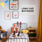 Long Live Boyhood Banner – Boy Room Decor Linen Banner Hanging Flag Retro Pink - Image 5