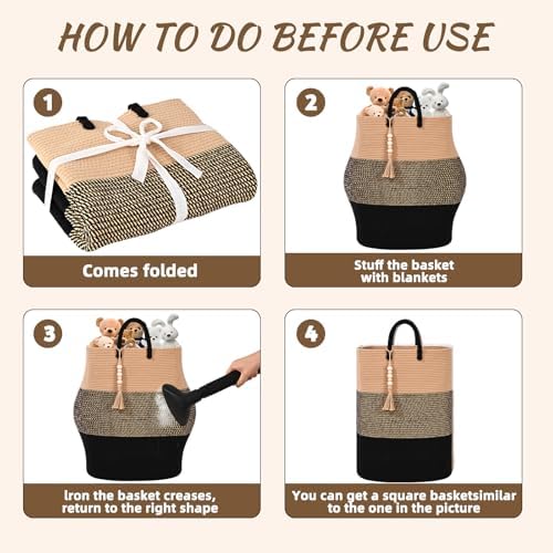 Woven Laundry Basket for Clothes, 100 L Large Rectangle Laundry Hampers - Image 6