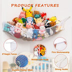 Large Stuffed Animal Net Hammock Corner Toy Organizer - Image 2