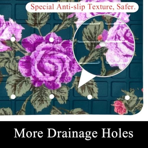 Bath Tub Shower Mat, Washable Bathtub Floor Mats, Suction Cups and Drain Holes - Image 2