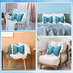 Yousoontic 2 Pcs Bow Throw Pillows 15.7x12.6 in, Waffle Weave Fabric - Image 5