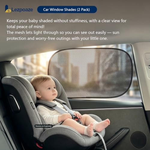 2 Pcs Side Window Sun Shade, Transparent Mesh Car Window Shades, Electrostatic - Image 3