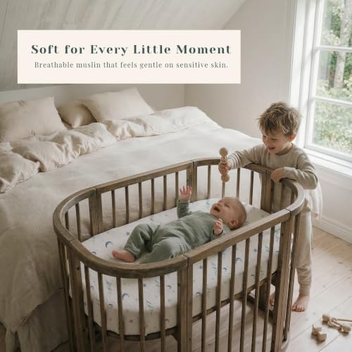 3 Pack Cotton Muslin Baby Bassinet Fitted Sheet - Image 3