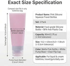 3PCS Empty Refillable Pink Soft Silicon Squeeze Tube Portable Travel Bottle - Image 2