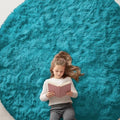 OLANLY Teal Round Rugs for Bedroom by OLANLY