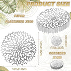 Geosar 200 Pcs Silver Metallic Disposable Paper Placemats Set 13 Inch - Image 4
