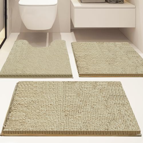 Bathroom Rugs Sets 3 Piece Non Slip, Bath Rugs - Image 2