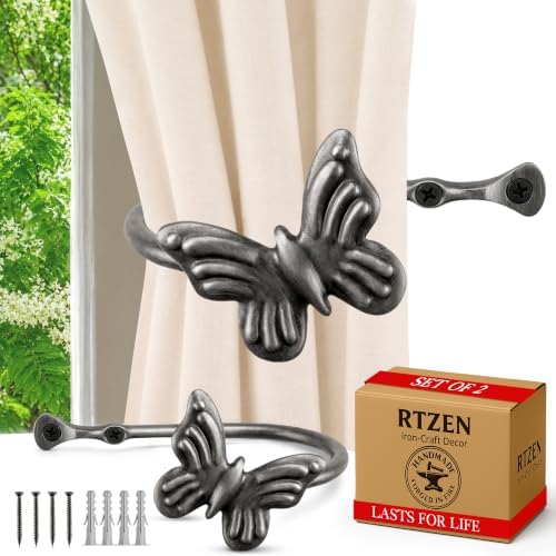 RTZEN Metal Curtain Tiebacks, Drapery Holders by RTZEN