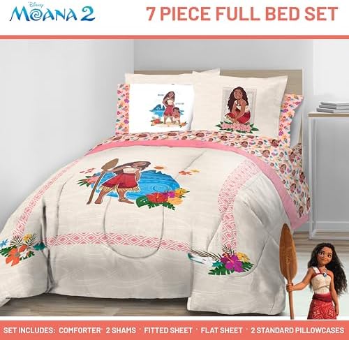 Disney Moana Full Comforter Set 7 Piece Kids Bedding - Image 2