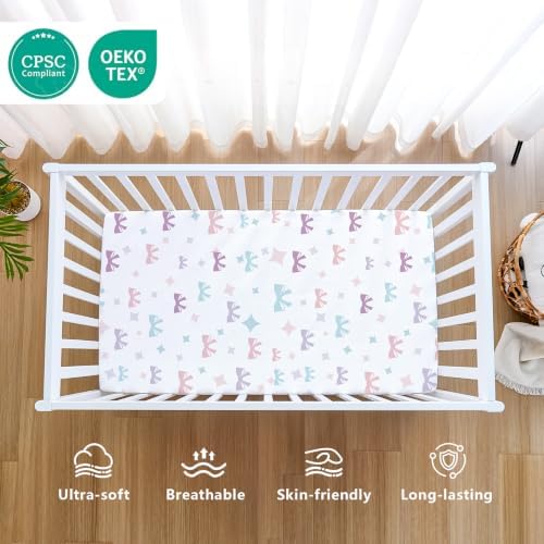 4 Pack Baby Crib Sheets for Girls - Image 2