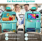 Car Backseat Organizer with Tray, Seat Back Table Holder with 6 Storage Pockets - Image 2