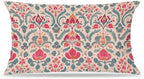 Vintage Boho Pink Teal and Gold Damask Floral Pillow Covers 12x20, Ethnic by Unknown