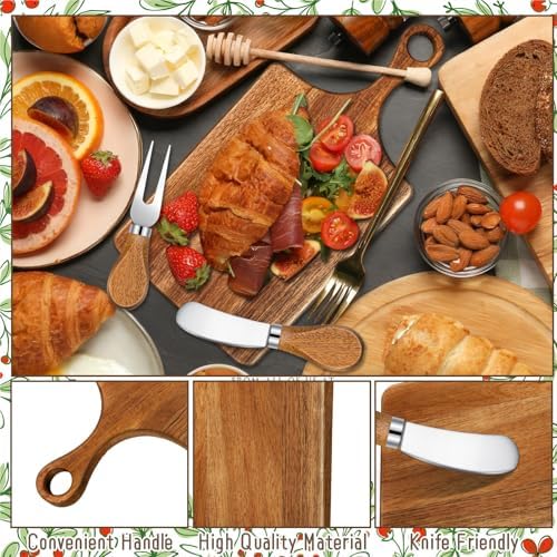 18 Sets Christmas Cutting Board Bulk Christmas Gifts Acacia Wooden Square - Image 3