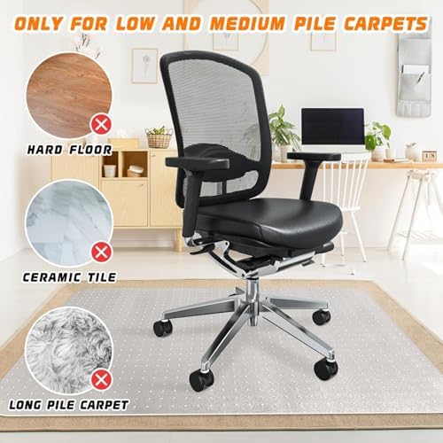 Office Chair Mat for Carpet Floors, Sturdy PVC Computer Chair Mats Anti-Slip - Image 4