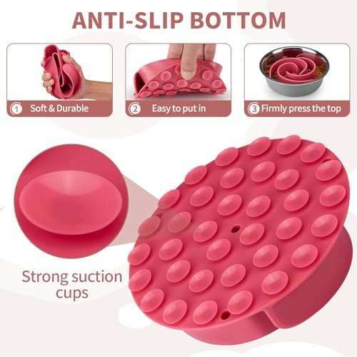 Slow Feeder Dog Bowls Insert, Animire Soft Silicone Slow Eating Dog Food Bowl - Image 5
